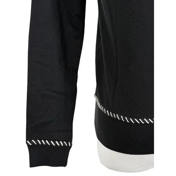 Vtg 90s Black Embroidered Sequin Beaded Zip Up Hoodie | Y2K Skater Grunge Retro - Picture 10 of 16